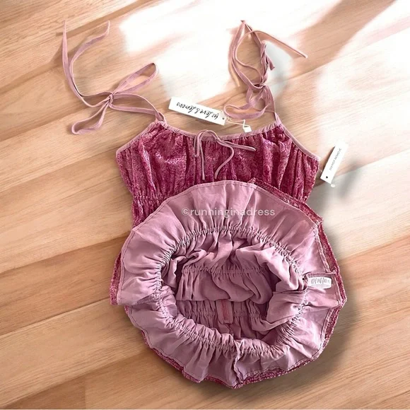 NWT For Love & Lemons Felicity Mini Dress Size Medium In Color Purple Combo - Picture 12 of 16